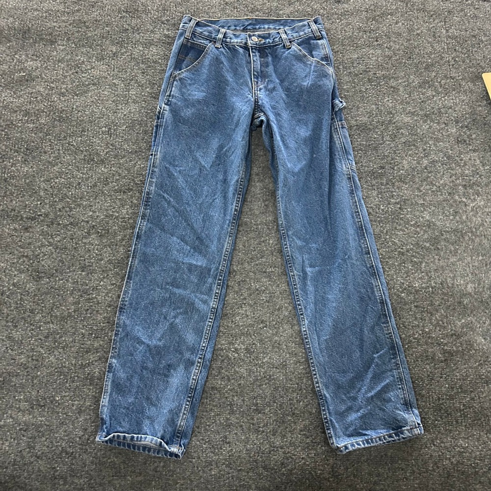John Galt Carpenter Jeans Womens Size S Blue Denim Relaxed Wide Leg Utility Pant